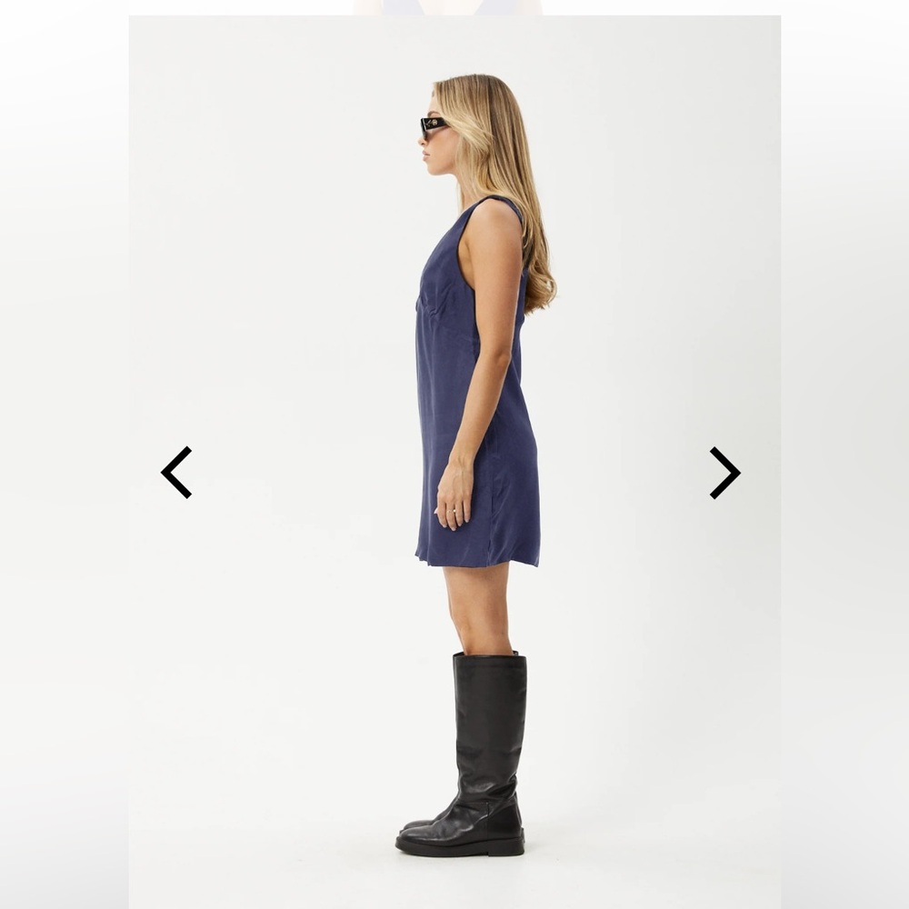 NWOT AFENDS Grace - Cupro Mini Dress navy - Picture 2 of 3